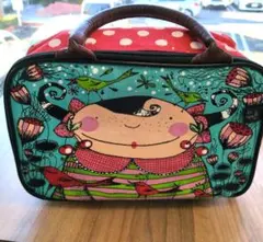 花と鳥と少女　キャンバスハンドバッグ　絵付け