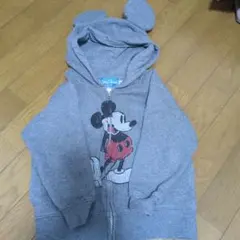 ディズニーランド ミッキー　パーカー 90 耳　グレー　ディズニーシー　子供