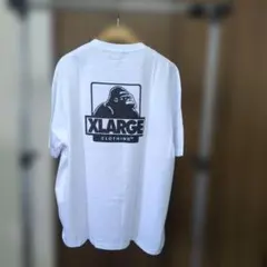 良品 XLARGE マルチカラー ロゴプリント ゆるダボ 半袖Tシャツ 白 XL 