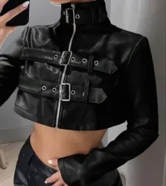 SHEIN クロップドジャケット 黒