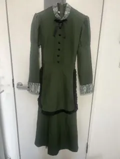 洋館メイド ロング グリーン M カチューシャ付き