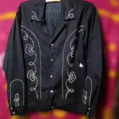 Backers ブラック 刺繍 ウエスタンジャケット ジョニーデップ - メルカリ