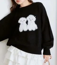 OLIVEdesOLIVE(オリーブデオリーブ)アソートジャガードニット BK