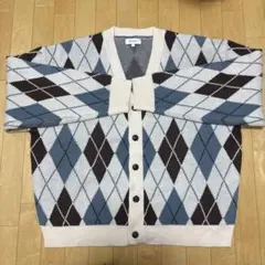 MONO-MART ダイヤモンド柄カーディガン L