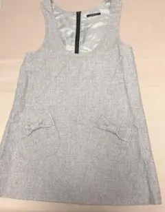 イング　INGNI ワンピース　ジャンパースカートライトグレー　ラメツイード　M