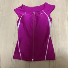 NIKE スポーツ用水着 フロントジップ トップス　Sピンクのサムネイル