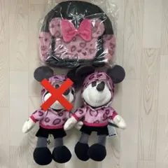 ディズニー ミッキーデココレ ピンクレオパードBIGぬいぐるみ＆バック3点セット