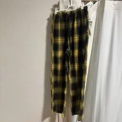 チェックパンツ イエローブラック