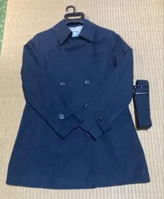 ネイビー ダブルブレスト トレンチコート