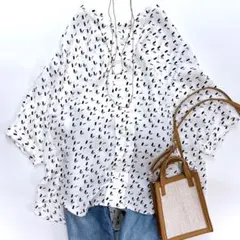 iCB アイシービー Square Dot ブラウス オフィス V開き XSのサムネイル