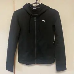Puma ブラック ジップアップパーカー　裏フリース　スリムフィットM
