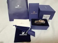 【極美品】スワロフスキーInfinity バングル ローズゴールド5518871