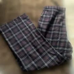 ユニクロ　UNIQLO ブラウンとネイビーのチェックパンツカジュアルパンツXL