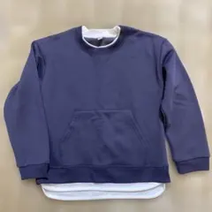 ネイビー 裏起毛トレーナー　130cm