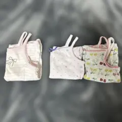 ベビー肌着3点セット（95cm以下） 女の子 キャミソール