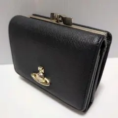 Vivienne Westwood 財布 三つ折り がま口　コンパクト 黒