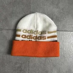 00sヴィンテージレトロ Y2Kアディダスadidasニット帽ビーニーロゴ