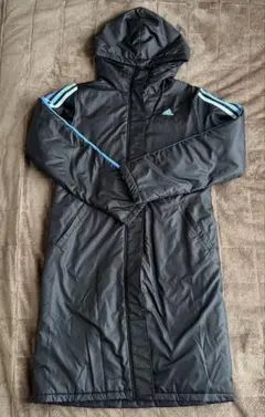 美品　adidas ベンチコート 黒　ジュニアMサイズ