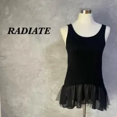 美品✨RADIATE ノースリーブ チュール 切替 フリル シフォン 黒 351のサムネイル