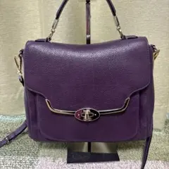 コーチ COACH★ショルダーバッグ ハンドバッグ レザー パープル