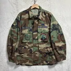 韓国空軍憲兵レンジャー 蛙迷彩戦闘服上衣 徽章多数 XL 実物中古
