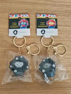 サンリオ×ミャクミャク 立体マスコットキーホルダー 黒 2点セット