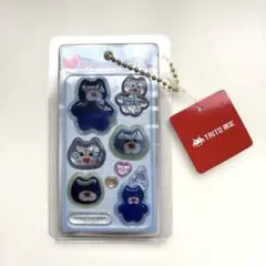 mojojojo うるちゅるシール ミニチュアキーホルダー Nicky 青猫