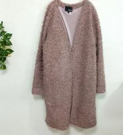 HK WORKS LONDON ボアコート もこもこ くすみピンク L