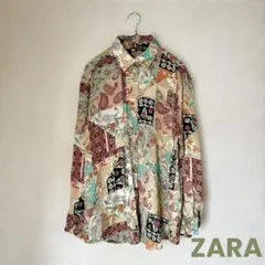 ZARA ペイズリー 長袖シャツ Mサイズ レディース 柄物