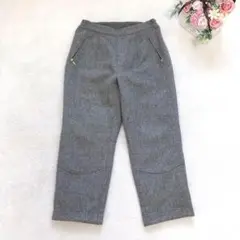 シンプルライフ クロップドパンツ 大きいサイズ ストレート ウール ベーシック