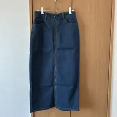 [美品]GUデニムタイトロングスカート　インディゴブルー　Mサイズ