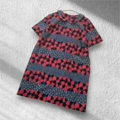 marimekko★クッカサデ*花の雨* ノスタルジック丸襟チュニックワンピースのサムネイル