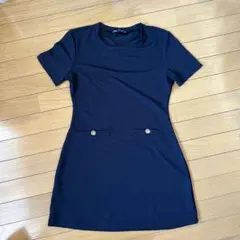 ZARA ネイビー ミニワンピース 半袖