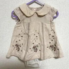 プティマイン　いちご柄ロンパース