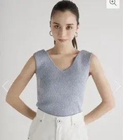スパンコールVN Knit TOP ブルー　水色のサムネイル
