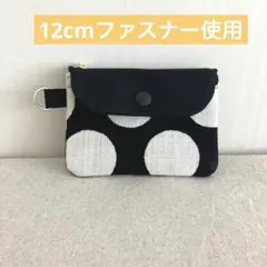 ファスナー付きミニポーチ　ドット柄