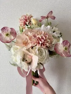 アーティフィシャルフラワーブーケ クラッチブーケ 造花ブーケ ウエディングブーケ