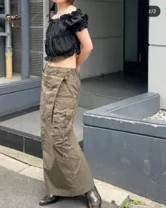 サロペットロング タイトスカート ミリタリー風のサムネイル