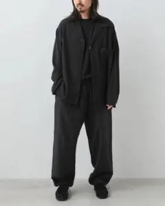 COMOLI24AWカシミヤシルクジャケット&ドローストリングパンツセットアップ COMOLI (コモリ) カシミヤシルク 製品染ドローストリングパンツ