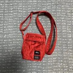 Stussy x Porter レッドショルダーバッグ