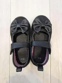 リボン付き黒フォーマルシューズ 17.0