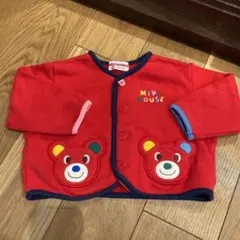 ◯レトロ　ミキハウス 80  クマさん　赤　カーディガン