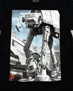 【大迫力グラフィック】スターウォーズ AT-AT Tシャツ 黒 mのサムネイル