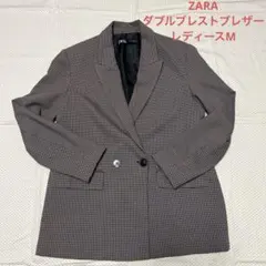 ZARA ダブルブレスト オーバーサイズ ジャケット レディースM チェック柄