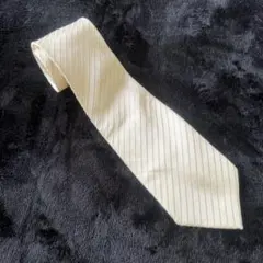 シルク100% アイボリー ストライプ柄 ネクタイ 礼服用