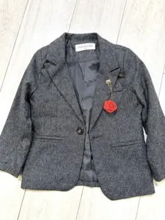 キッズフォーマルスーツ　ジャケット、ベスト、パンツ、シャツセット（グレー）