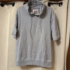 GLOBAL WORK ブルー半袖パーカー M