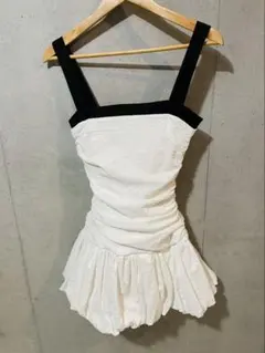 ZARA ノースリーブミニワンピース ホワイト/ブラック