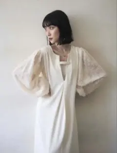 Lumier リュミエ　エレガントなホワイトロングワンピース