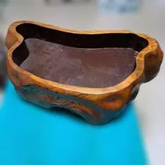 木製花器 大きめ 自然な木目模様